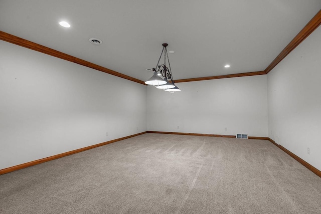 441 E Apple Creek Rd, Appleton, WI 54913 - empty room with ornamental molding, carpet, baseboards, and recessed lighting