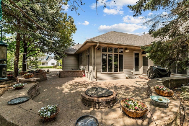 441 E Apple Creek Rd, Appleton, WI 54913 - view of patio featuring an outdoor fire pit and area for grilling