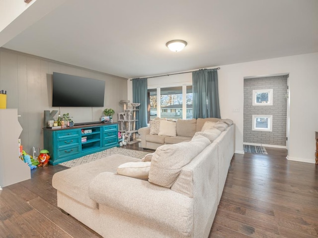 512 Conrad Ln, Beaver Dam, WI 53916 - living room with wood finished floors and baseboards