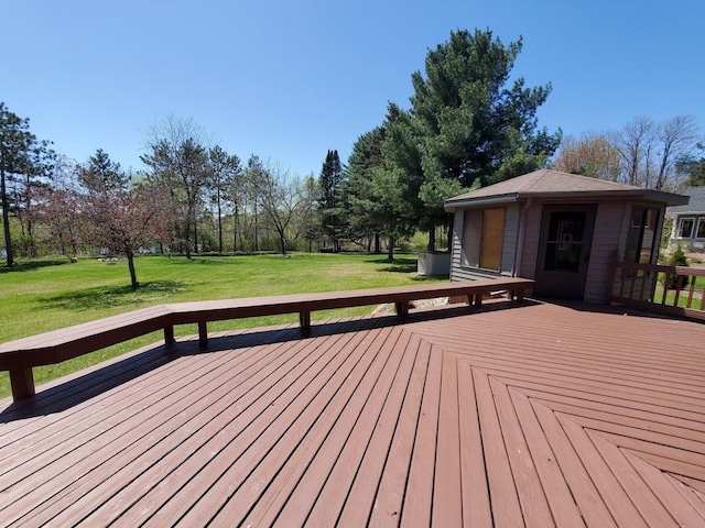 171 8th St, Clintonville, WI 54929 - deck featuring a yard