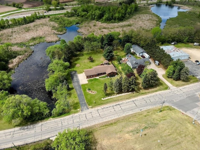 171 8th St, Clintonville, WI 54929 - aerial overview of property's location featuring a nearby body of water
