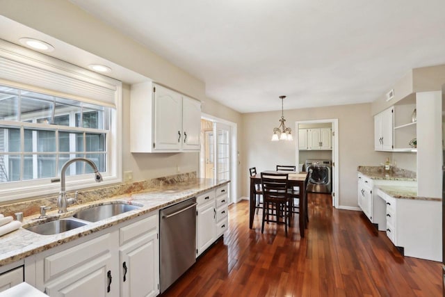 1714 Lewon Dr, Madison, WI 53711 - kitchen with dishwasher, a sink, healthy amount of natural light, and open shelves