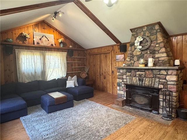 E6355 County Road D Dr, Colfax, WI 54730 - living room with wooden walls and wood finished floors