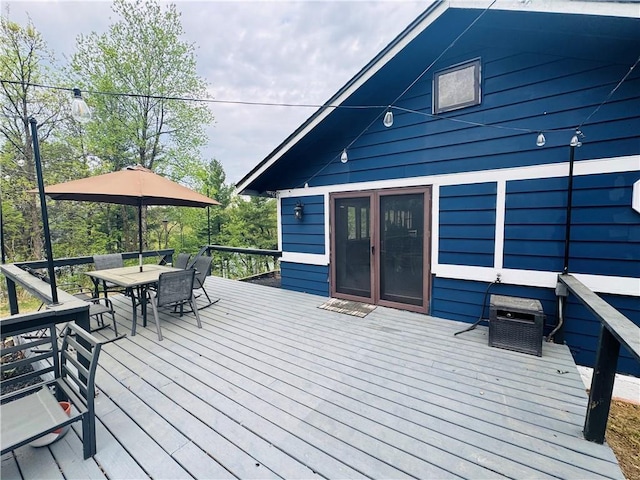 E6355 County Road D Dr, Colfax, WI 54730 - wooden terrace featuring outdoor dining space