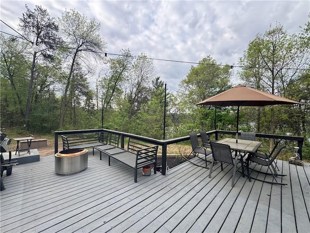 E6355 County Road D Dr, Colfax, WI 54730 - wooden deck featuring outdoor dining space