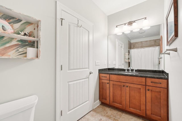 2140 Prairie View Pt, Lake Geneva, WI 53147 - bathroom featuring toilet, vanity, and a shower with shower curtain