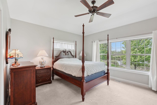 2140 Prairie View Pt, Lake Geneva, WI 53147 - bedroom featuring light colored carpet, baseboards, and ceiling fan
