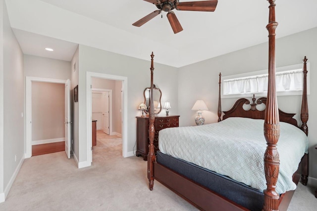 2140 Prairie View Pt, Lake Geneva, WI 53147 - bedroom featuring light carpet, baseboards, and ceiling fan