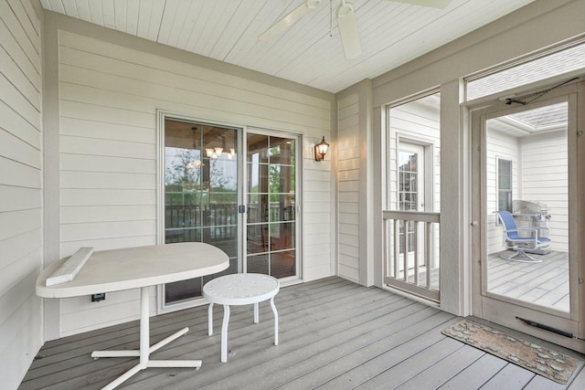 2140 Prairie View Pt, Lake Geneva, WI 53147 - sunroom with ceiling fan