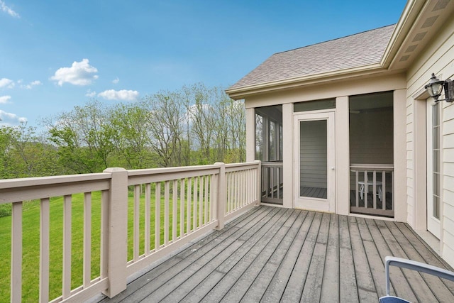 2140 Prairie View Pt, Lake Geneva, WI 53147 - deck with a sunroom and a lawn