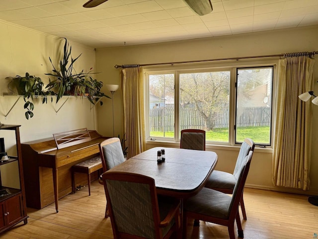 413 E 14th Ave, Ashland, WI 54806 - dining area featuring light wood-style flooring and a ceiling fan