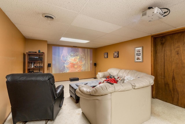 2845 Cambridge Cir, Brookfield, WI 53045 - living room featuring light carpet and a paneled ceiling