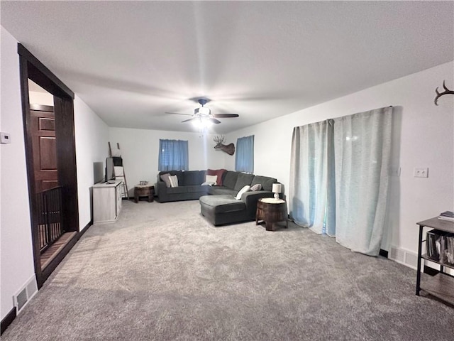 N16298 Fernwall Ave, Stanley, WI 54768 - carpeted living area featuring ceiling fan