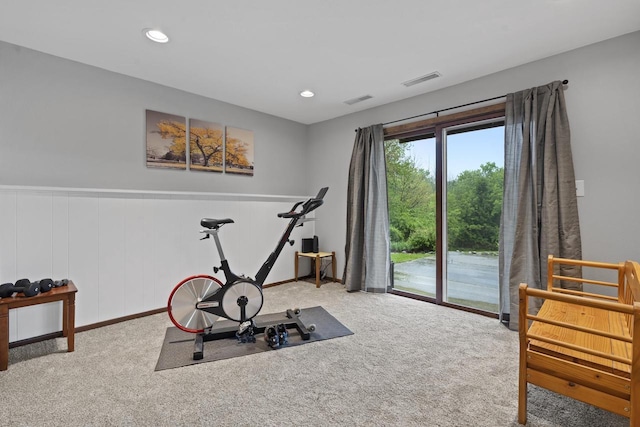 S58W22640 Glengarry Rd, Waukesha, WI 53189 - workout area featuring carpet floors and recessed lighting