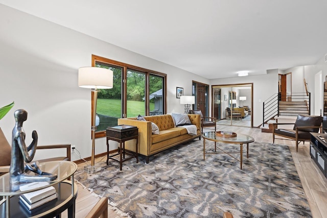 S58W22640 Glengarry Rd, Waukesha, WI 53189 - living area with wood finished floors and stairs