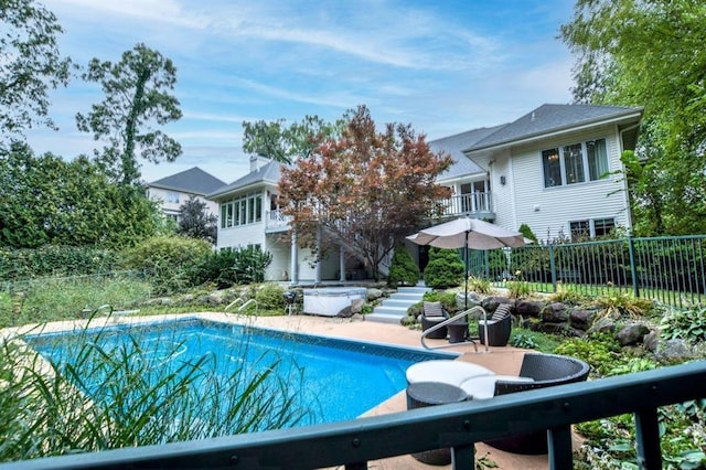 9121 Blackhawk Rd, Middleton, WI 53562 - view of pool featuring a patio and stairway