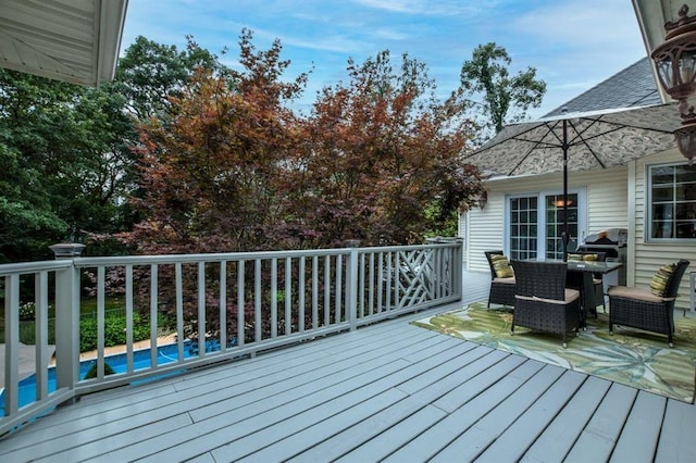9121 Blackhawk Rd, Middleton, WI 53562 - deck featuring an outdoor pool