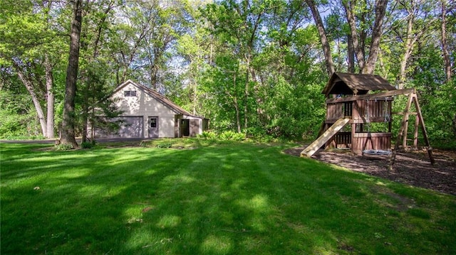 E3313 Jennifer Ln, Eau Claire, WI 54701 - view of green lawn with a playground