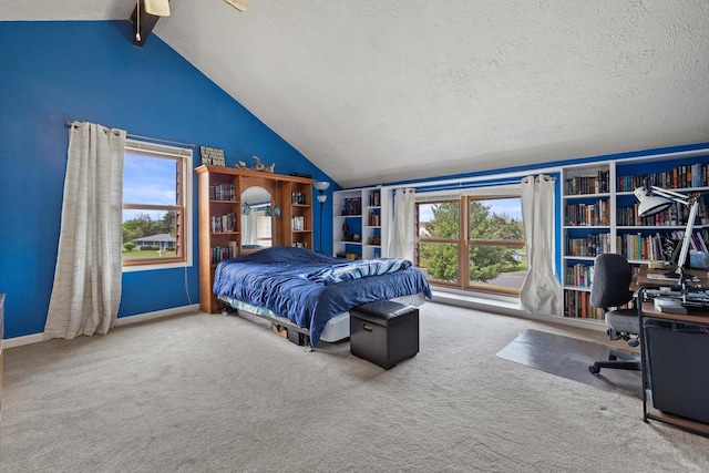N6120 Evergreen Dr, Elkhorn, WI 53121 - bedroom with carpet flooring, a desk, a textured ceiling, ceiling fan, and baseboards