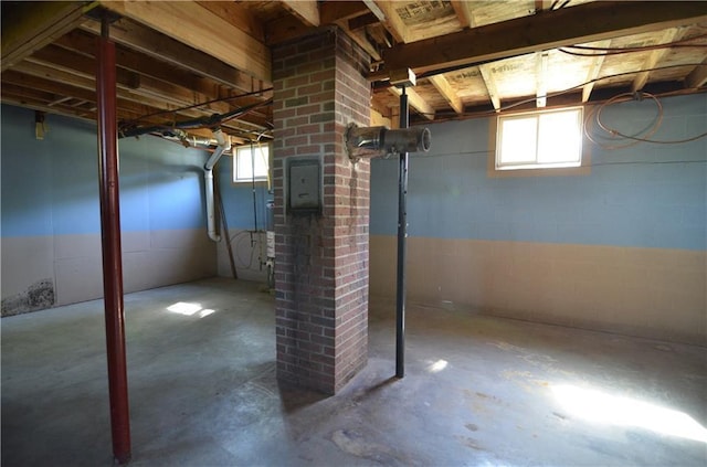 W2585 County Road R, Durand, WI 54736 - basement with concrete block wall and electric panel