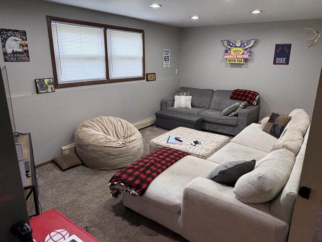 220-222 Lincoln St, Brooklyn, WI 53521 - living room with carpet floors, recessed lighting, and baseboards