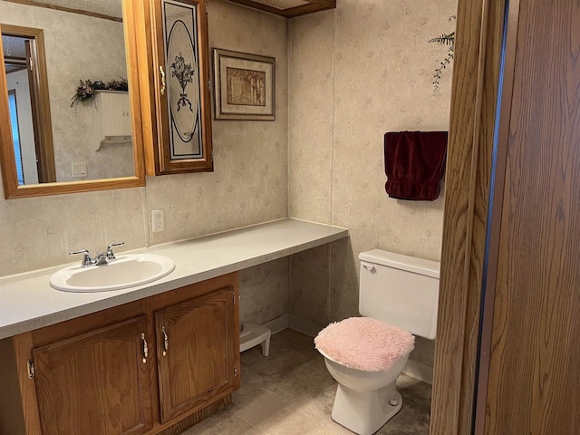 bathroom featuring toilet and vanity