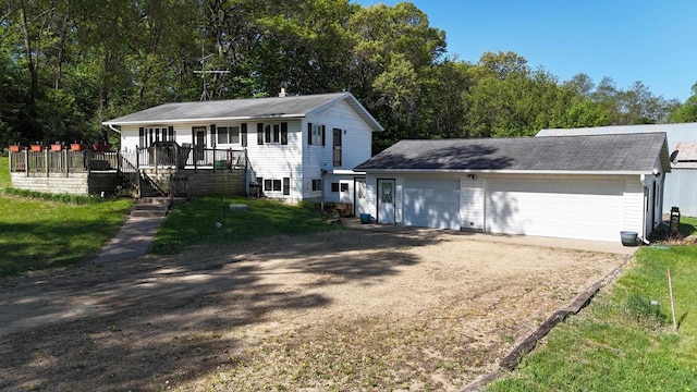 18051 Ideal Rd, Sparta, WI 54656 - view of front of home with stairs, driveway, a front yard, and roof with shingles