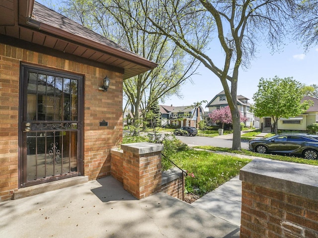view of patio with a residential view