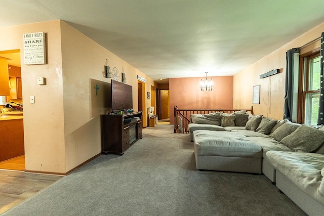 105 Glenview Dr, Tomah, WI 54660 - living area with a chandelier and light colored carpet