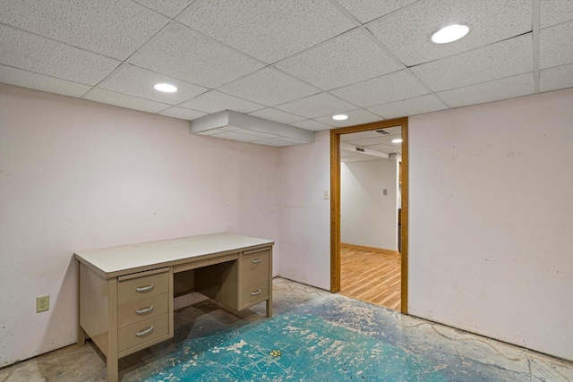 4531 Tabor Rd, Racine, WI 53402 - unfurnished office with recessed lighting and a paneled ceiling