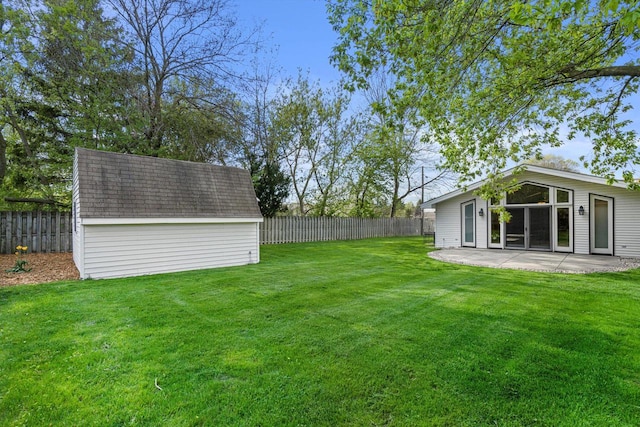 4531 Tabor Rd, Racine, WI 53402 - view of yard with a patio, an outdoor structure, and a shed