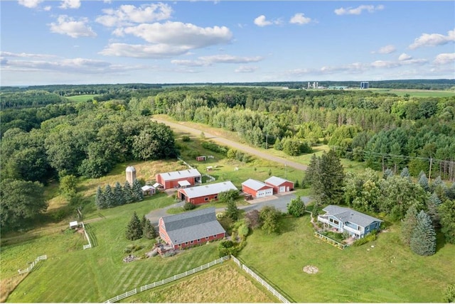 2929 170th St, Frederic, WI 54837 - aerial view of property's location with a heavily wooded area and rural landscape