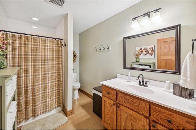2929 170th St, Frederic, WI 54837 - full bath with toilet, vanity, and a shower with curtain