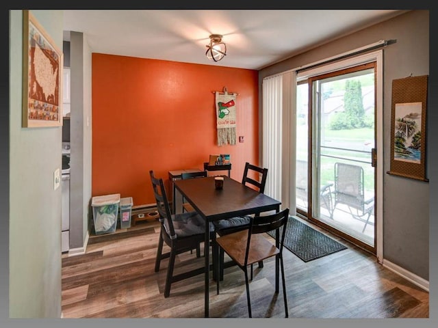 6710 Park Ridge Dr Unit B, Madison, WI 53719 - dining space featuring wood finished floors and baseboards