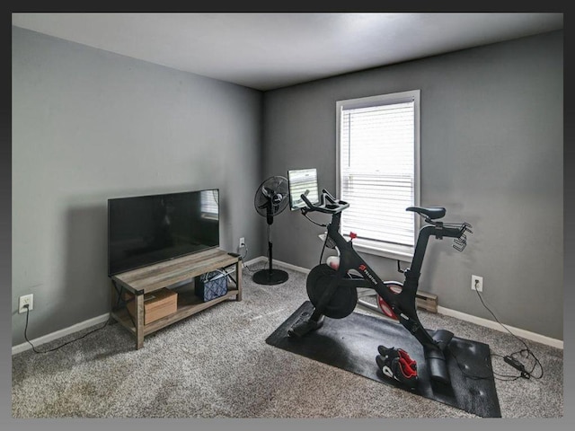 6710 Park Ridge Dr Unit B, Madison, WI 53719 - workout area featuring baseboards and carpet