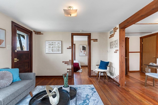 131 S Sidney St, Kimberly, WI 54136 - living area featuring hardwood / wood-style flooring and baseboards