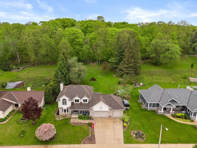 1500 Wolf Dr, West Bend, WI 53090 - view from above of property with a forest