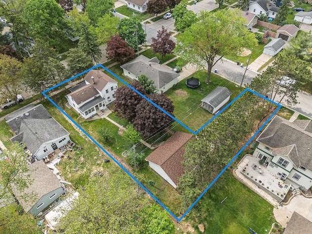 407 E Franklin St, Portage, WI 53901 - aerial view of residential area featuring property boundaries highlighted