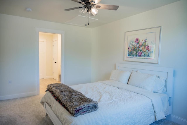 W5613 37th St, New Lisbon, WI 53950 - bedroom featuring light carpet, baseboards, and a ceiling fan