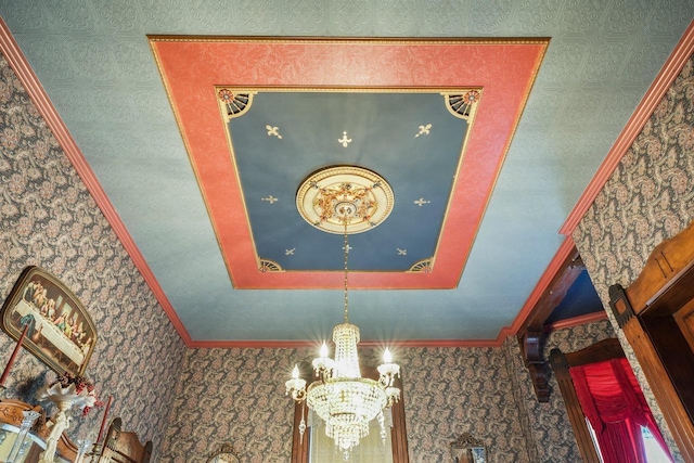 503 E Conant St, Portage, WI 53901 - detailed view of ornamental molding and a chandelier