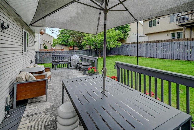 5438 Park Meadow Dr, Madison, WI 53704 - wooden terrace featuring outdoor lounge area
