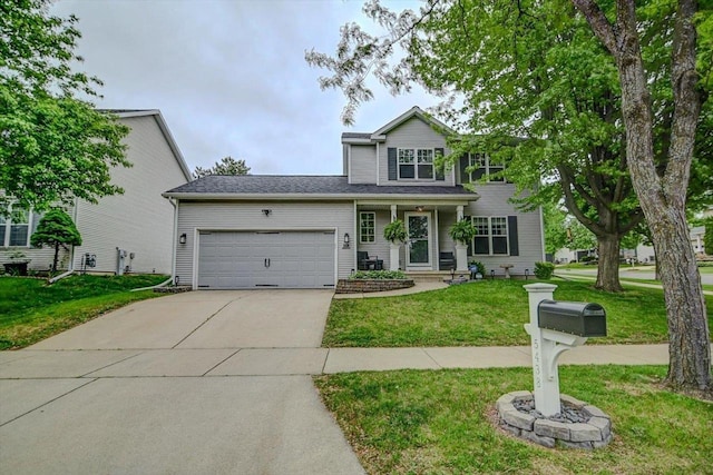 5438 Park Meadow Dr, Madison, WI 53704 - traditional-style house with an attached garage, a front lawn, and concrete driveway
