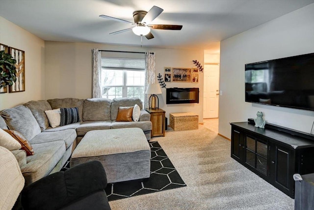 5438 Park Meadow Dr, Madison, WI 53704 - carpeted living area featuring a ceiling fan