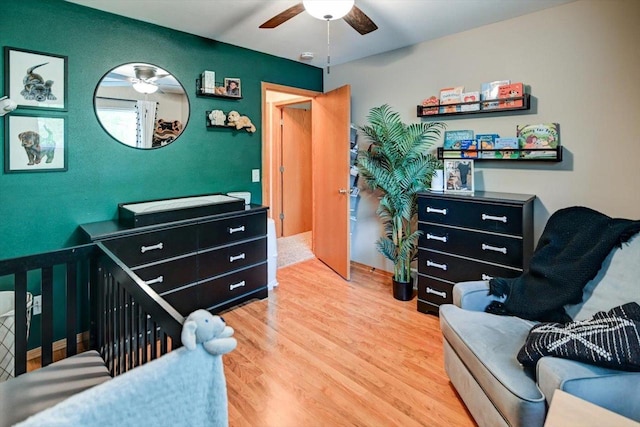 5438 Park Meadow Dr, Madison, WI 53704 - bedroom with wood finished floors and ceiling fan