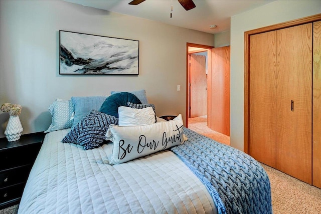 5438 Park Meadow Dr, Madison, WI 53704 - carpeted bedroom featuring a closet and ceiling fan