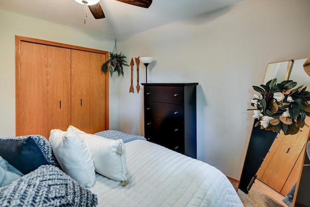 5438 Park Meadow Dr, Madison, WI 53704 - bedroom featuring a closet and ceiling fan