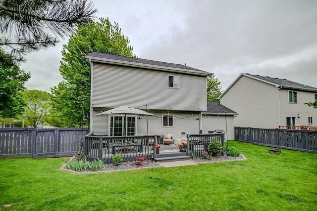 5438 Park Meadow Dr, Madison, WI 53704 - rear view of house with a wooden deck