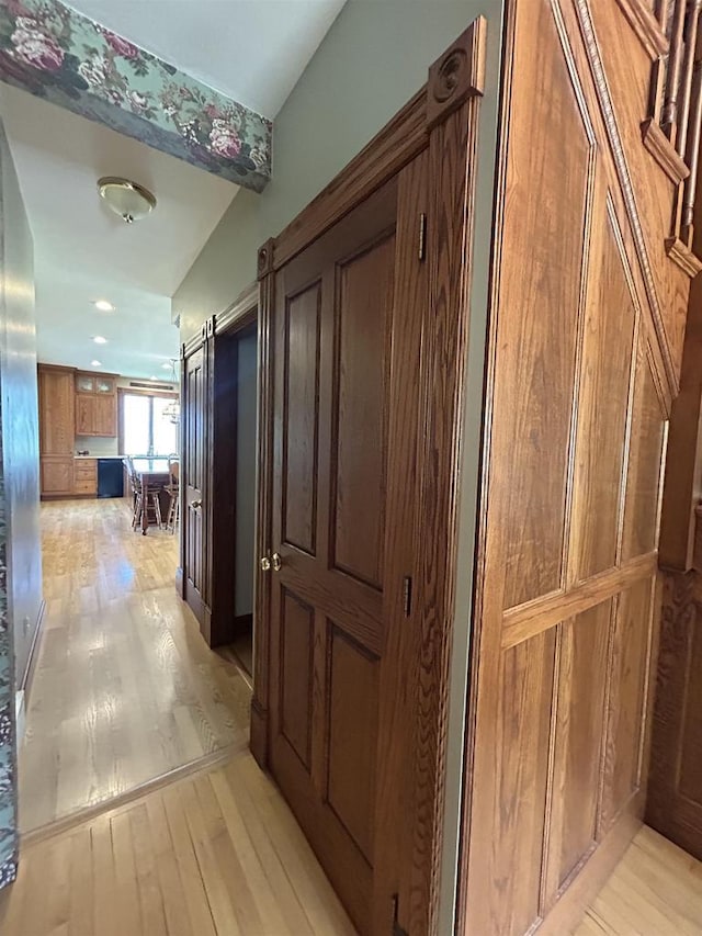 13412 Glacier Rd, Tomah, WI 54660 - hall with light wood-type flooring and recessed lighting