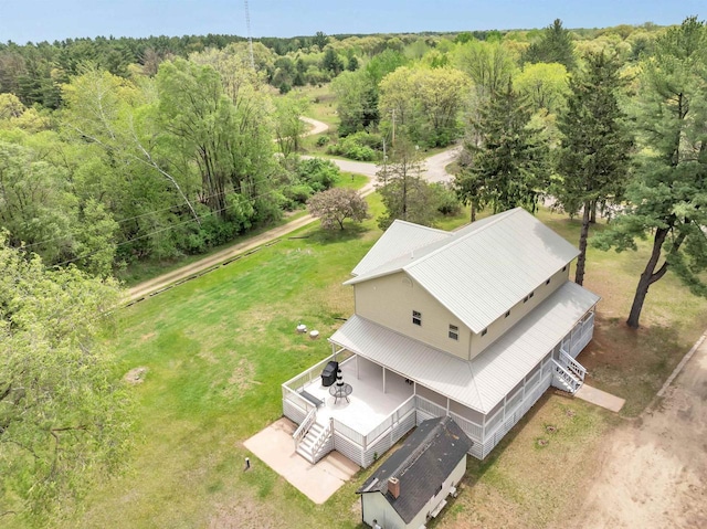 W6870 Czech Ln, Neshkoro, WI 54960 - view from above of property with a heavily wooded area