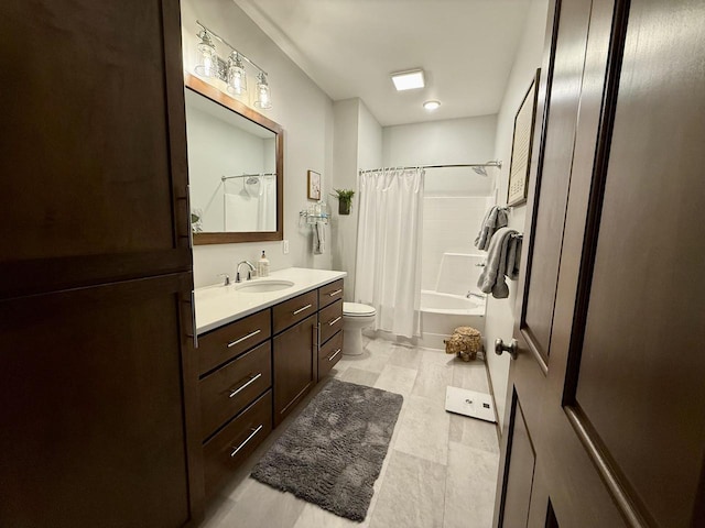 515 Fieldstone Ct, Tomah, WI 54660 - bathroom with vanity, toilet, and shower / bathtub combination with curtain